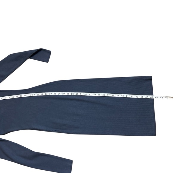 Aritzia Babaton Compose Dress- Mock Neck Ribbed Knit Dress-ECHO GREY-Size Medium - Picture 9 of 16